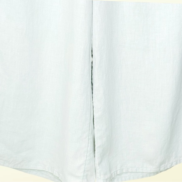 90s Coastal 100% Linen Wide Leg Breezy Beach Pants M Gray/Green Sigrid Olsen - Picture 3 of 11